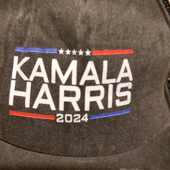 Kamala Harris Hat Black Frayed 47 Campaign Trucker Cap Red White Blue Mesh New - Picture 4 of 8